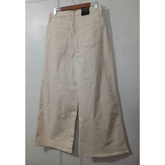 Banana republic womens 30/10 hi waist wide leg cream beige pants - Picture 4 of 6